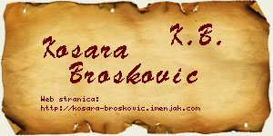 Kosara Brošković vizit kartica